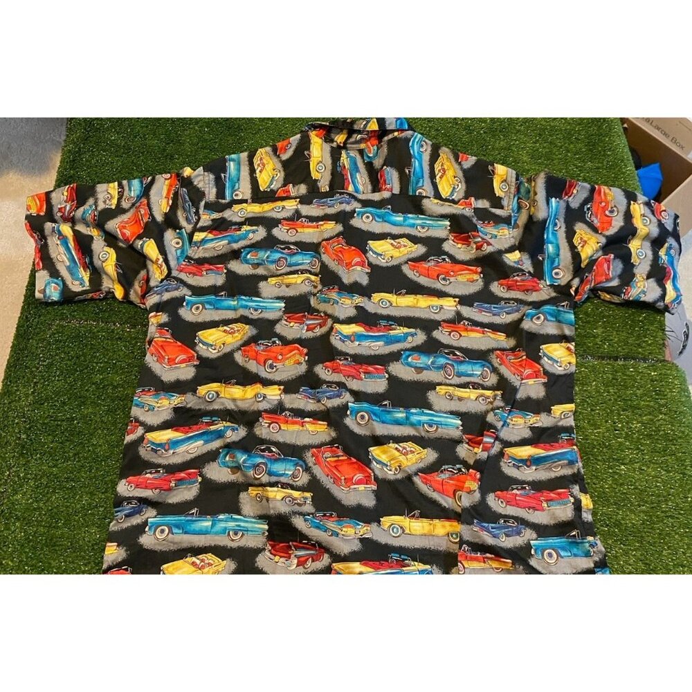 Vintage Reyn Spooner shirt mens large cars all over print american classics 26 - Picture 6 of 9